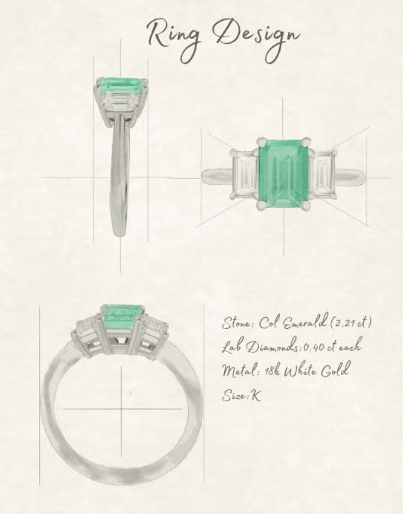 Emerald Engagement ring design