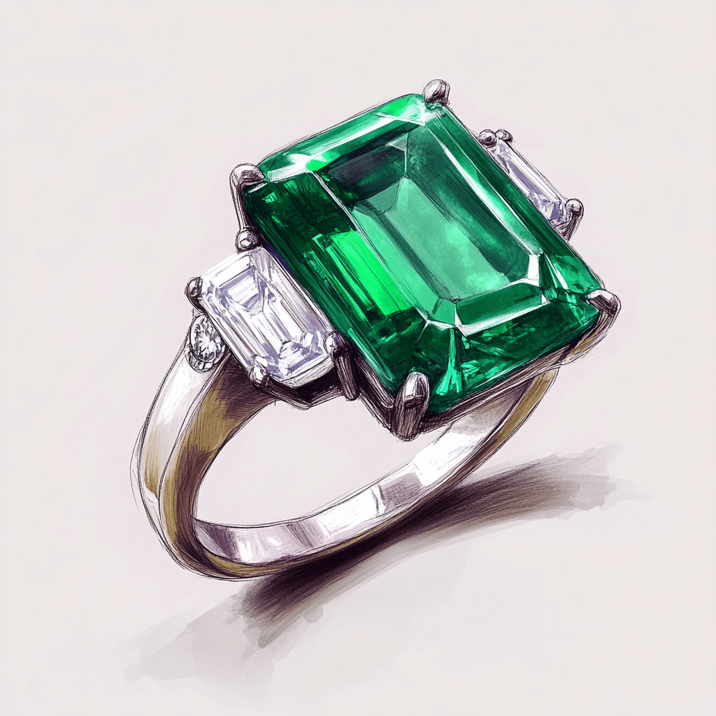 vintage emerald engagement ring